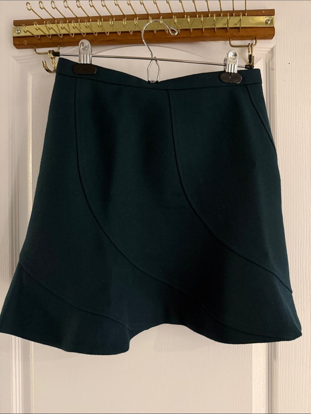 J. Crew Dark Green A-Line Skirt